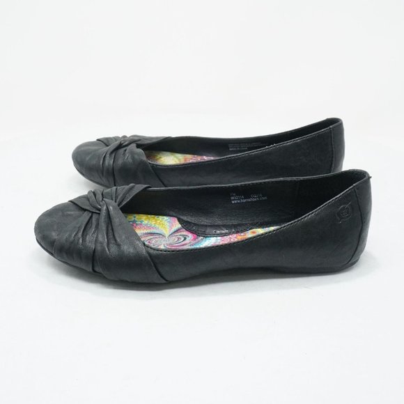 Born Womens Lilly Flats Shoes Black Twisted Leather Slip On Size 7M - Picture 5 of 11